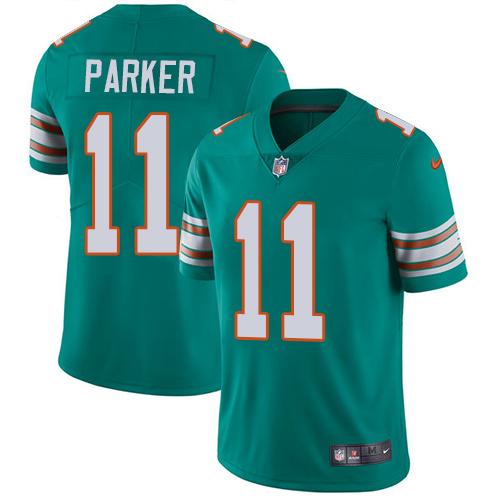 Miami Dolphins #11 DeVante Parker Aqua Green Alternate Youth Stitched Vapor Untouchable Limited Jersey Youth