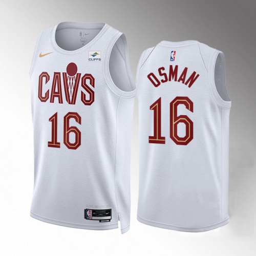 Cleveland Cleveland Cavaliers #16 Cedi Osman Mens White 2022-23 Association Edition Jersey Mens