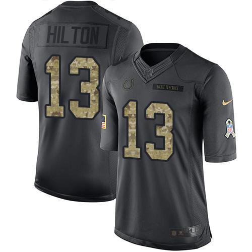 Colts #13 T.Y. Hilton Black Men's Stitched Limited 2016 Salute To Service Jersey