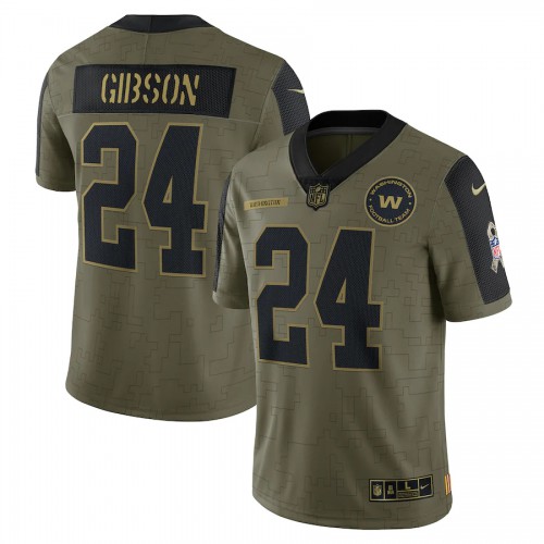 Washington Washington Commanders #24 Antonio Gibson Olive 2021 Salute To Service Limited Player Jersey Men's