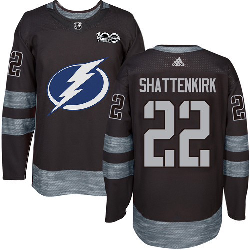 Adidas Tampa Bay Lightning #22 Kevin Shattenkirk Black 1917-2017 100th Anniversary Stitched Jersey Men's