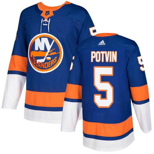 Adidas New York Islanders #5 Denis Potvin Royal Blue Home Authentic Stitched Jersey Men's