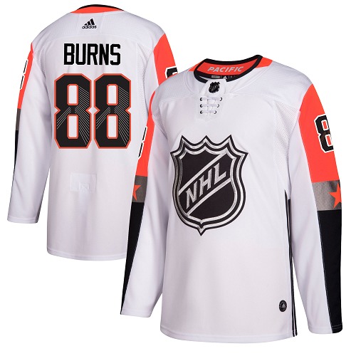 Adidas San Jose Sharks #88 Brent Burns White 2018 All-Star Pacific Division Authentic Stitched Jersey Men's
