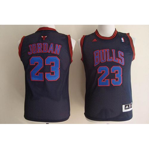 Chicago Bulls #23 Michael Jordan Black With Blue No. Stitched Youth Jersey Youth
