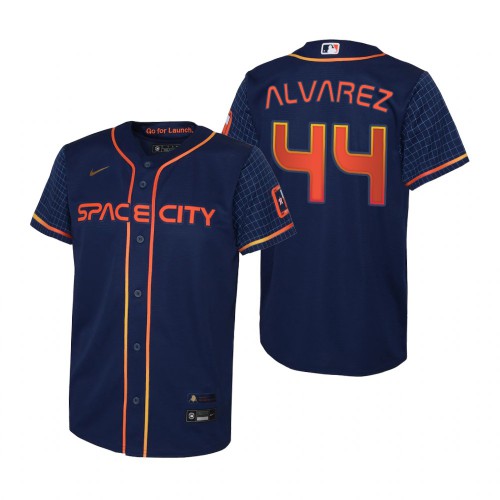 Houston Houston Astros #44 Yordan Alvarez Navy Youth 2022 City Connect Replica Jersey Youth