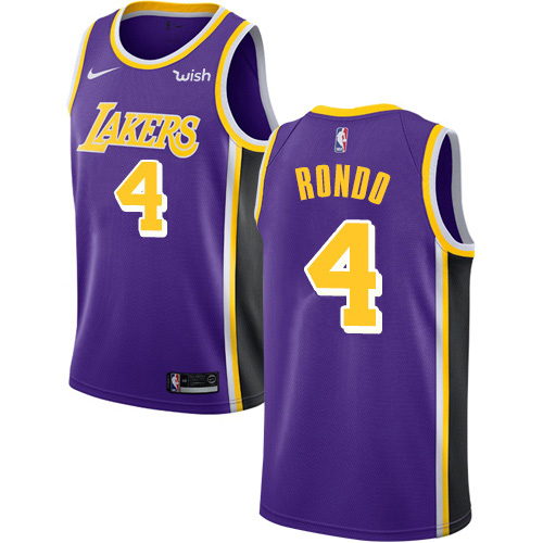 Los Angeles Lakers #4 Rajon Rondo Purple Womens Swingman Statement Edition Jersey Womens