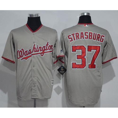 Washington Nationals #37 Stephen Strasburg Grey New Cool Base Stitched Jersey Men's