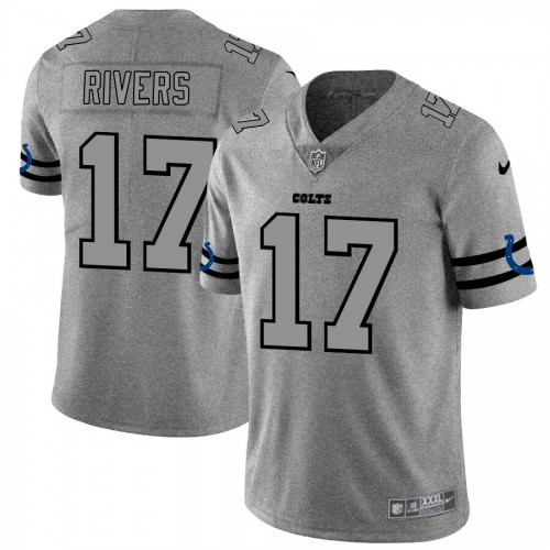 Indianapolis Indianapolis Colts #17 Philip Rivers Men's Gray Gridiron II Vapor Untouchable Limited Jersey Men's