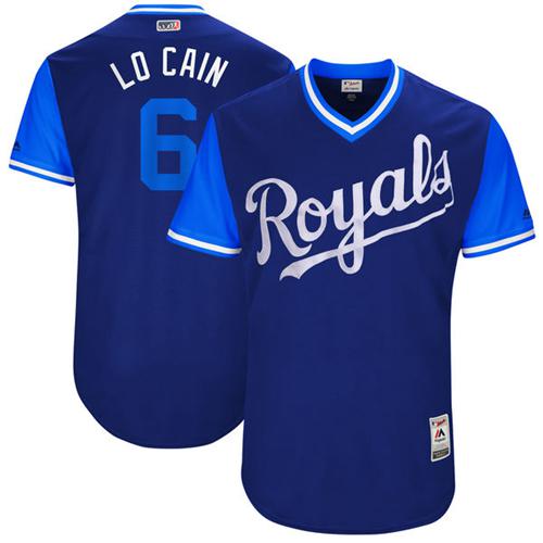 Kansas City Royals #6 Lorenzo Cain Navy