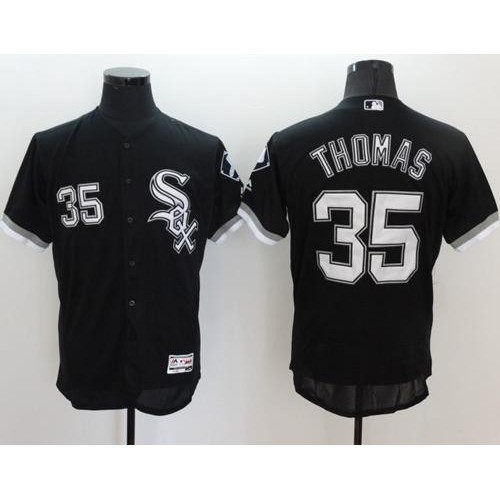 Chicago White Sox #35 Frank Thomas Black Flexbase Authentic Collection Stitched Jersey Men's