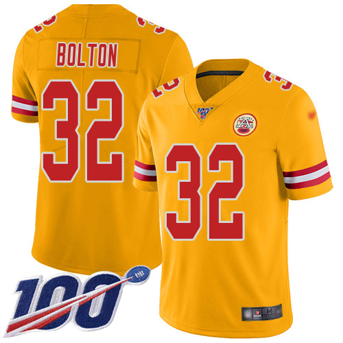 Chiefs #32 Nick Bolton Gold Youth Stitched Limited Inverted Legend 100th Season Jersey