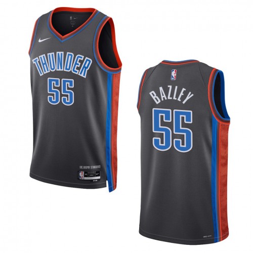 Oklahoma City Oklahoma City Thunder #55 Darius Bazley Unisex Gray 2022-23 Swingman Jersey - City Edition Mens