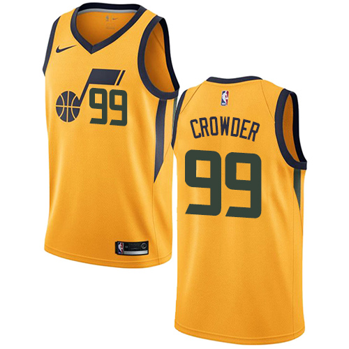 Utah Jazz #99 Jae Crowder Yellow Swingman Statement Edition Jersey Mens