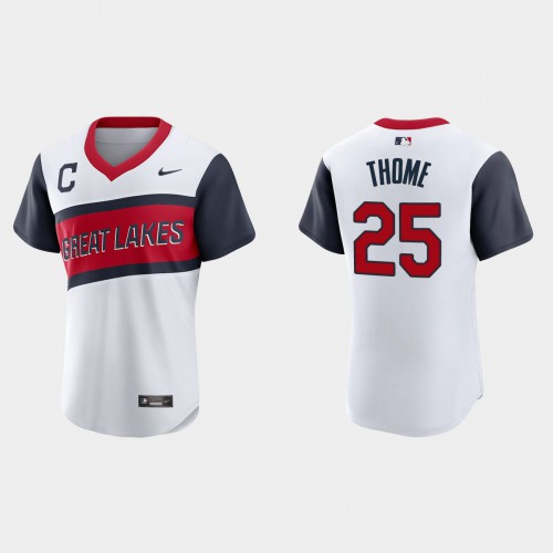Cleveland Guardians #25 Jim Thome Men's White 2021 Little League Class Authentic Jersey Men's