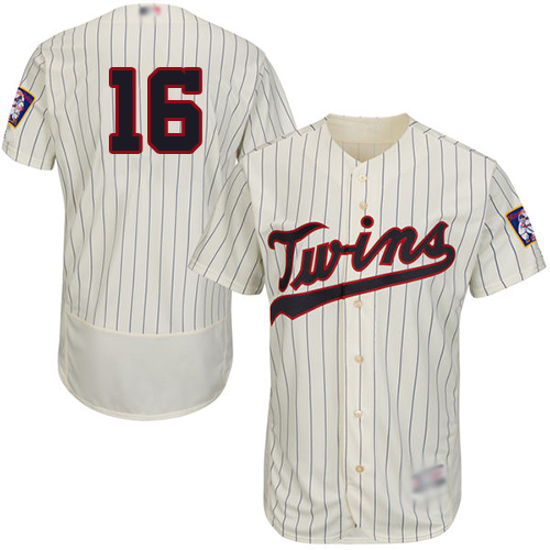 Minnesota Twins #16 Jonathan Schoop Cream Strip Flexbase Authentic Collection Stitched Jersey Men's
