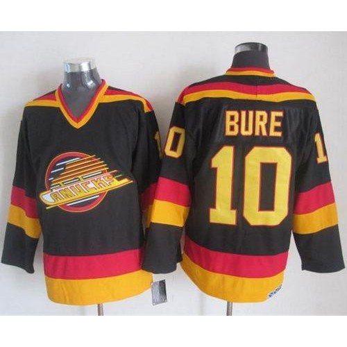 Vancouver Canucks #10 Pavel Bure Black/Gold CCM Throwback Stitched Jersey Men's