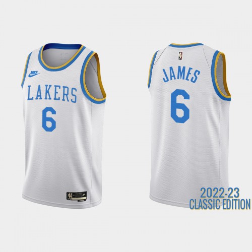 Los Angeles Los Angeles Lakers #6 LeBron James White Mens 2022-23 Classic Edition Jersey Mens