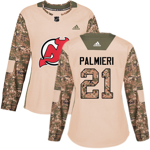 Adidas New Jersey Devils #21 Kyle Palmieri Camo Authentic 2017 Veterans Day Women's Stitched Jersey Womens