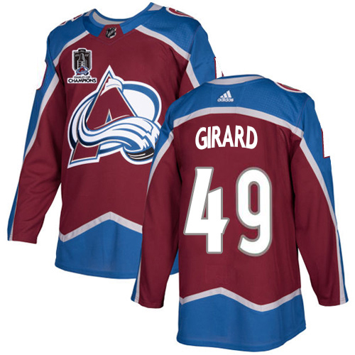Adidas Colorado Avalanche #49 Samuel Girard Burgundy 2022 Stanley Cup Champions Burgundy Home Authentic Stitched Jersey Men's