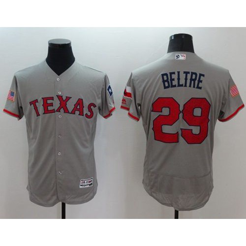 Texas Rangers #29 Adrian Beltre Grey Fashion Stars & Stripes Flexbase Authentic Stitched Jersey Men's