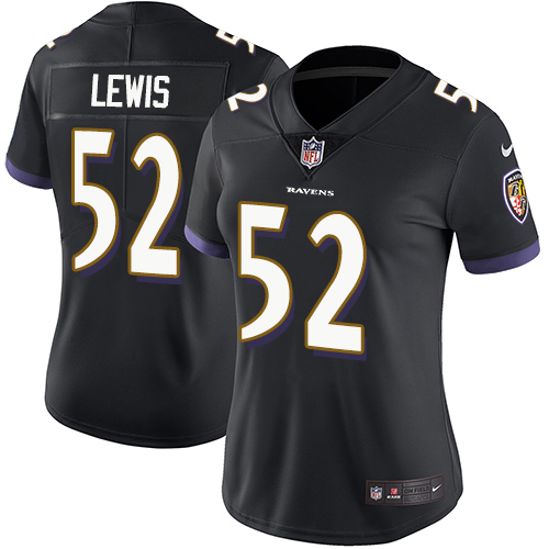 Ravens #52 Ray Lewis Black Alternate Women's Stitched Vapor Untouchable Limited Jersey