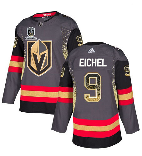 Adidas Golden Knights #9 Jack Eichel Grey 2023 Stanley Cup Champions Home Authentic Drift Fashion Stitched Jersey