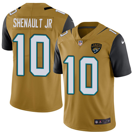 Jacksonville Jaguars #10 Laviska Shenault Jr. Gold Youth Stitched Limited Rush Jersey Youth