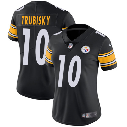 Steelers #10 Mitchell Trubisky Black Team Color Women's Stitched Vapor Untouchable Limited Jersey