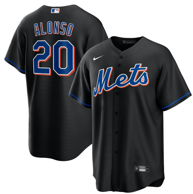 Men's Youth Women's New York Mets #20 Pete Alonso Black Jersey