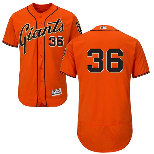 San Francisco Giants #36 Gaylord Perry Orange Flexbase Authentic Collection Stitched Jersey Men's