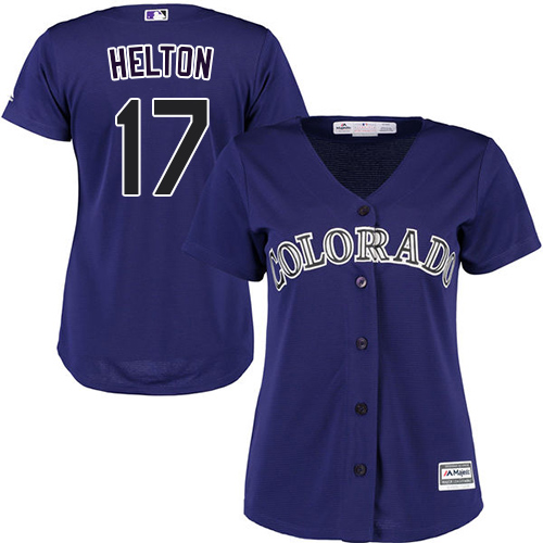Colorado Rockies #17 Todd Helton Purple Alternate Women's Stitched Jersey Womens