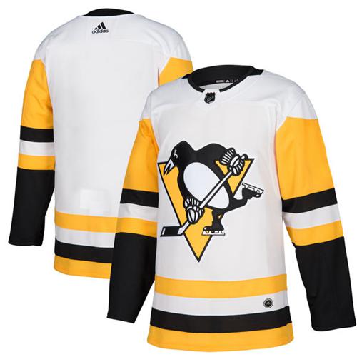 Adidas Penguins Blank White Road Authentic Stitched Jersey