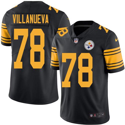 Pittsburgh Steelers #78 Alejandro Villanueva Black Men's Stitched Limited Rush Jersey Men's