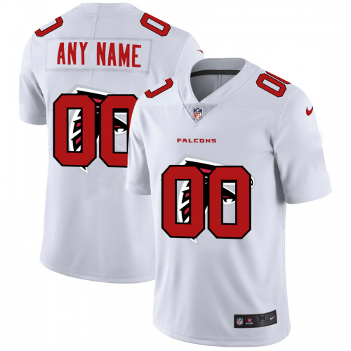 Atlanta Falcons Custom White Men's Team Logo Dual Overlap Limited Jersey