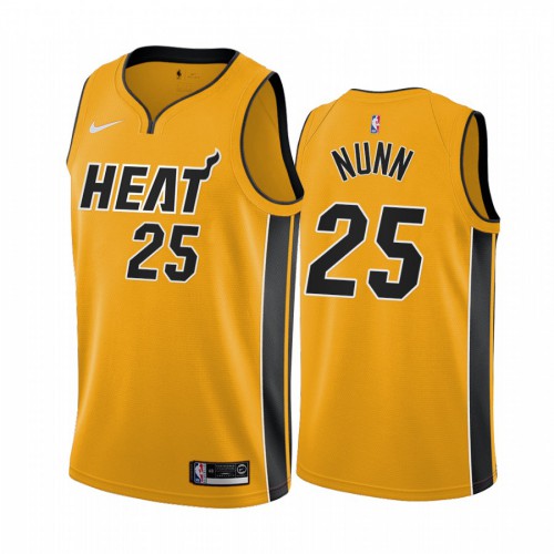 Miami Miami Heat #25 Kendrick Nunn Yellow Womens Swingman 2020-21 Earned Edition Jersey Womens