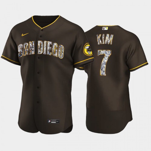 San Diego San Diego Padres #7 Ha-Seong Kim Men's Diamond Edition Jersey - Brown Men's