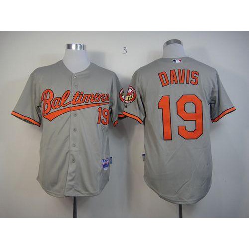 Baltimore Orioles #19 Chris Davis Grey Cool Base Stitched Jersey Men's