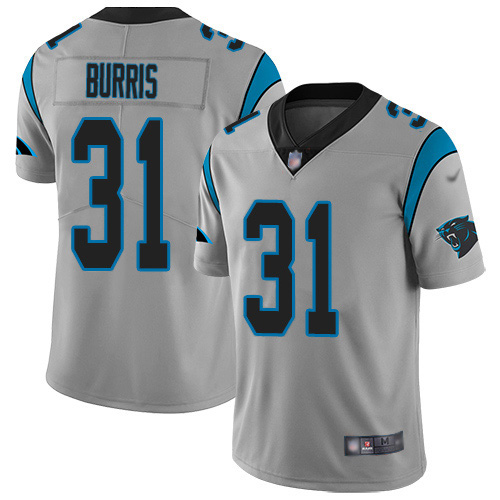 Carolina Panthers #31 Juston Burris Silver Men's Stitched Limited Inverted Legend Jersey Men's