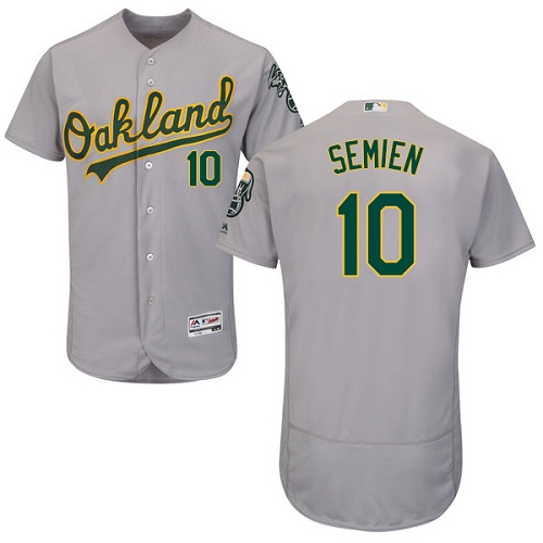 Oakland Athletics #10 Marcus Semien Grey Flexbase Authentic Collection Stitched Jersey Men's