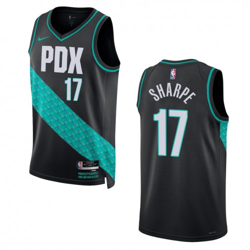 Portland Trail Portland Trail Blazers #17 Shaedon Sharpe Unisex Black 2022-23 Swingman Jersey - City Edition Mens