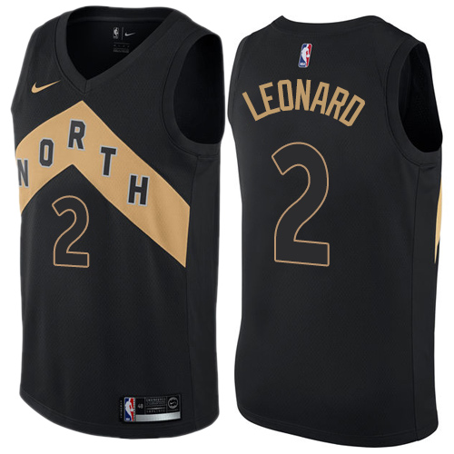 Toronto Raptors #2 Kawhi Leonard Black Swingman City Edition Jersey Mens
