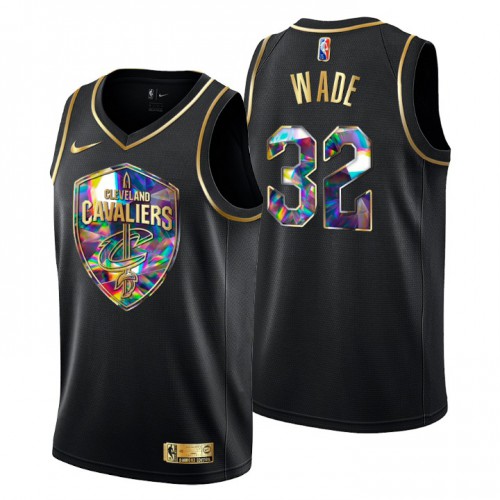 Cleveland Cleveland Cavaliers #32 Dean Wade Mens Golden Edition Diamond Logo 2021/22 Swingman Jersey - Black Mens