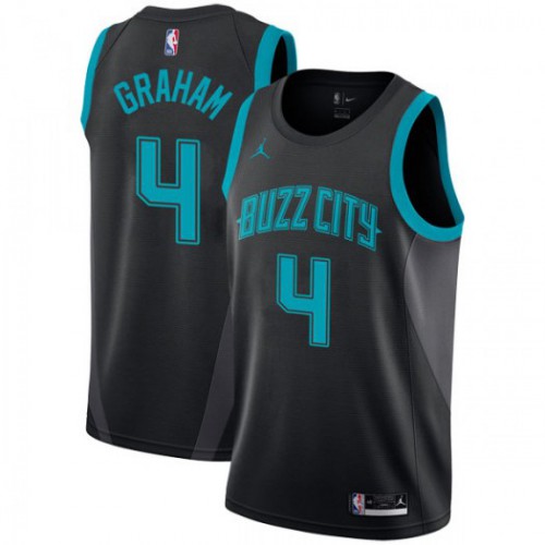 Charlotte Hornets #4 Devonte Graham Black Jordan Swingman City Edition 2018/19 Jersey Mens
