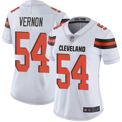 Cleveland Browns #54 Olivier Vernon White Women's Stitched Vapor Untouchable Limited Jersey Womens