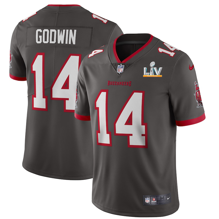 Tampa Bay Buccaneers #14 Chris Godwin Youth Super Bowl LV Bound Pewter Alternate Vapor Limited Jersey