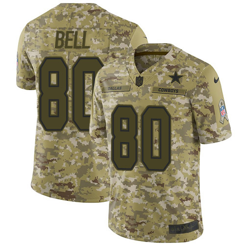 Dallas Cowboys #80 Blake Bell Camo Men's Stitched Limited 2018 Salute To Service Jersey Men's