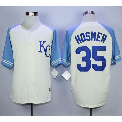Kansas City Royals #35 Eric Hosmer Cream Exclusive Vintage Stitched Jersey Men's