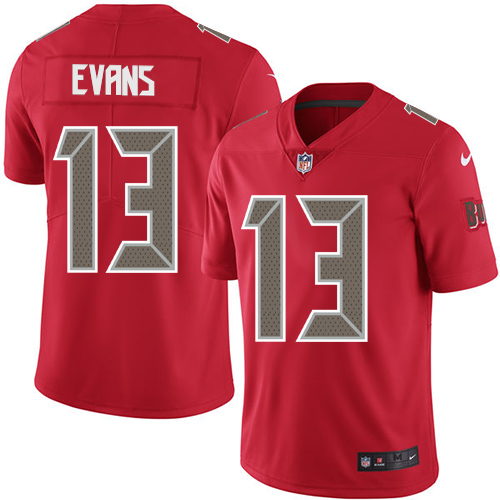 Buccaneers #13 Mike Evans Red Men's Stitched Limited Rush Jersey