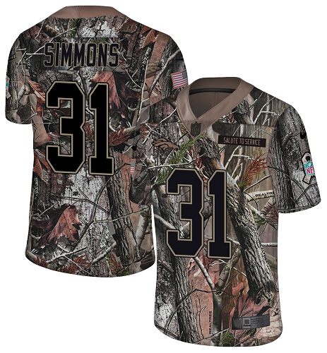 Broncos #31 Justin Simmons Camo Youth Stitched Limited Rush Realtree Jersey