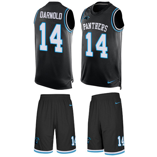 Panthers #14 Sam Darnold Black Team Color Men's Stitched Limited Tank Top Suit Jersey
